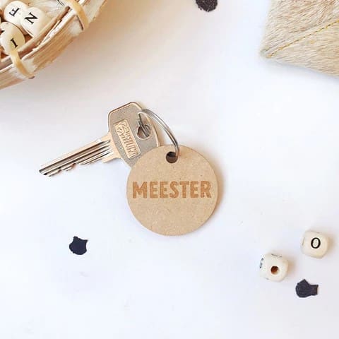 Sleutelhanger meester hout