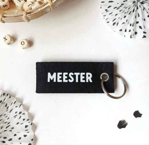 sleutelhanger Meester vilt zwart